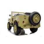 Elektrické autíčko - Retro vojenské vozidlo 4x4 - pieskové - 158cm x 80cm x 82cm